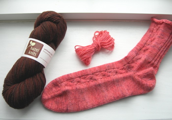 Hazel Knits yarn and sock.