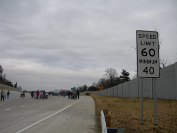 Speed limit on the highway.