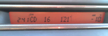Car temperature in afternoon.