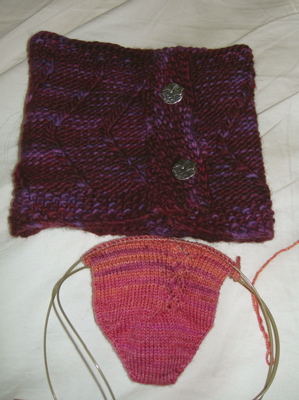 Philly Cowl and BFL sock.
