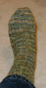 Finished hemp sock.
