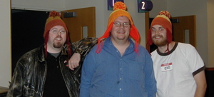Three men in Jayne hats.