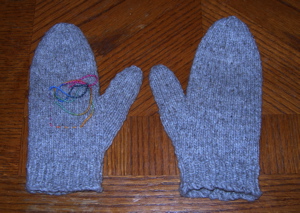 Almost completed mittens.