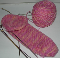 Rhubarb and custard socks.