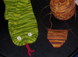 Snake scarf and Harvest Rock socks.