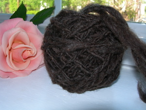 Plied yarn and roses.